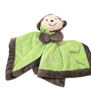 Carters Plush Baby Security Blanket Monkey Green & Brown Soft Lovey